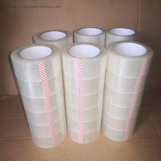 Bande d'emballage en plastique acrylique OPP pour colis, bande de cellulose BOPP de 132m